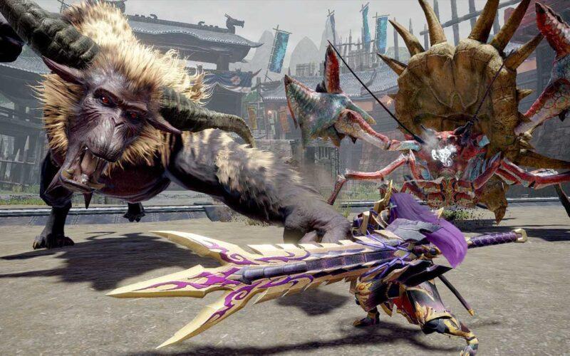 monster hunter screenshot two monsters and a hunter