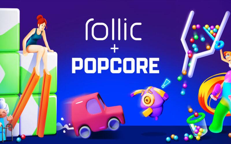 rollic popcore logos and game characters