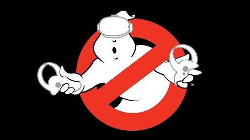 ghostbusters logo holding vr headset