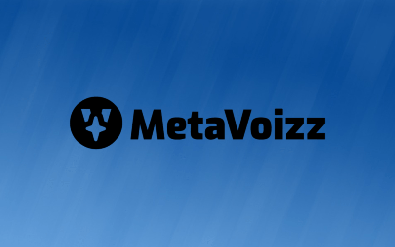 MetaVoizz Logo on ablue blackground