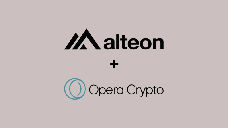 Alteon and Opera Crypto logos over a light grey background