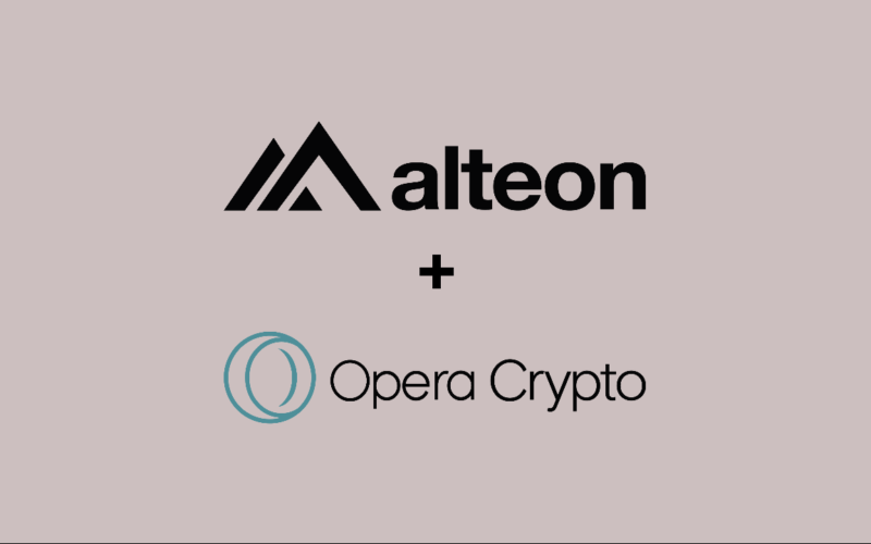 Alteon and Opera Crypto logos over a light grey background