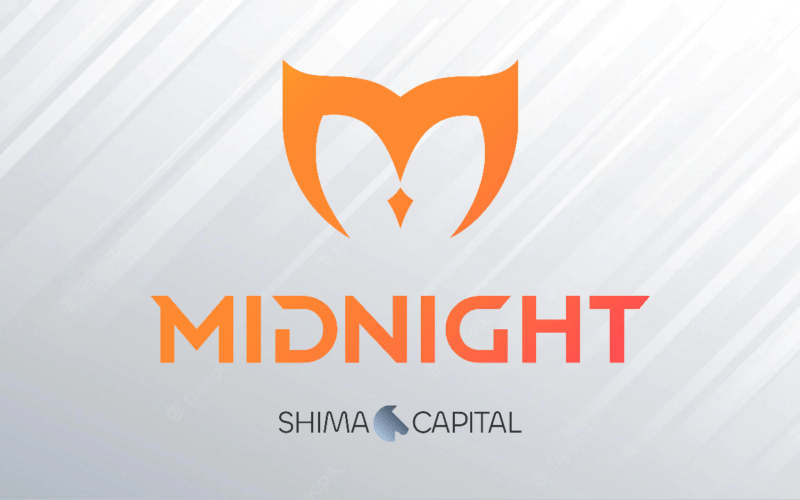 Shima Capital logo under Midnight logo over a light grey background