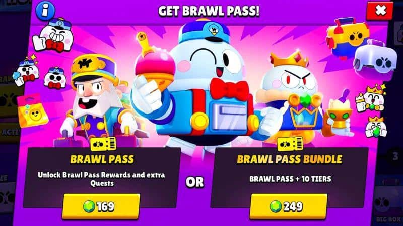 Oyuncular 169 elmas karşılığında Brawl Pass satın alabiliyor.
