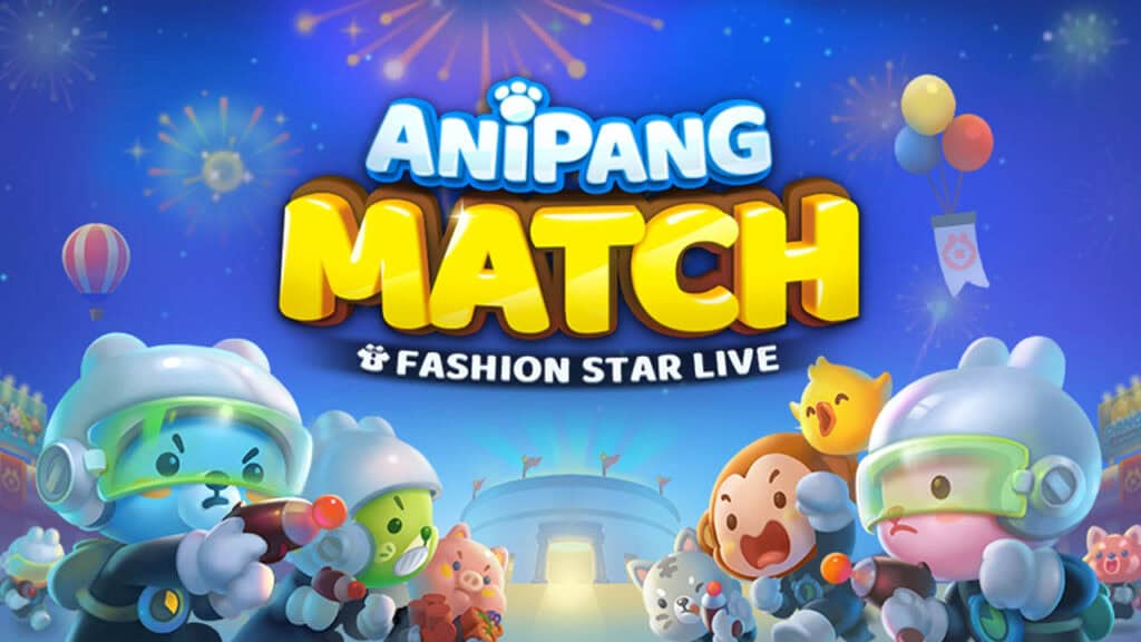 Mobile game anipan match characters facing each other.