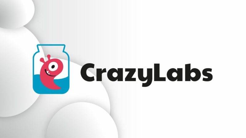 crazylabs logo over gray background.