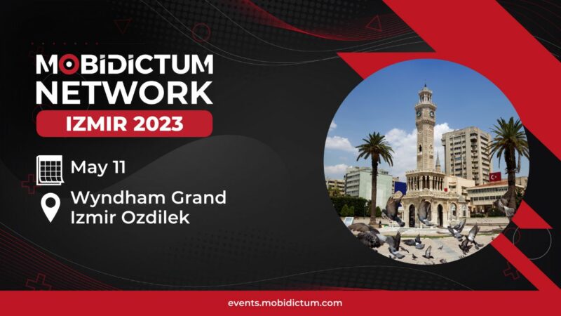 mobidictum network event banner with izmir clock tower