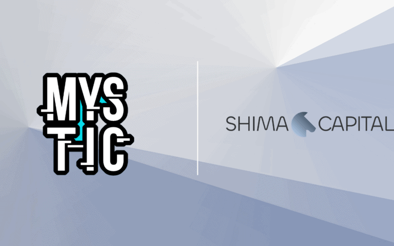 mystic games and shima capital logo together.