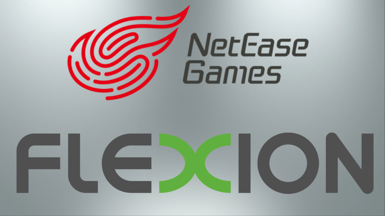 netease and flexion logos together over a light grey background.