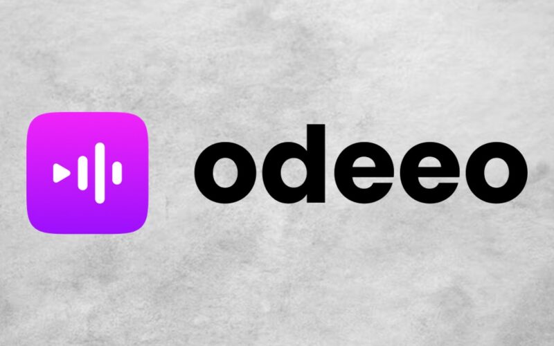 odeeo logo over light grey background