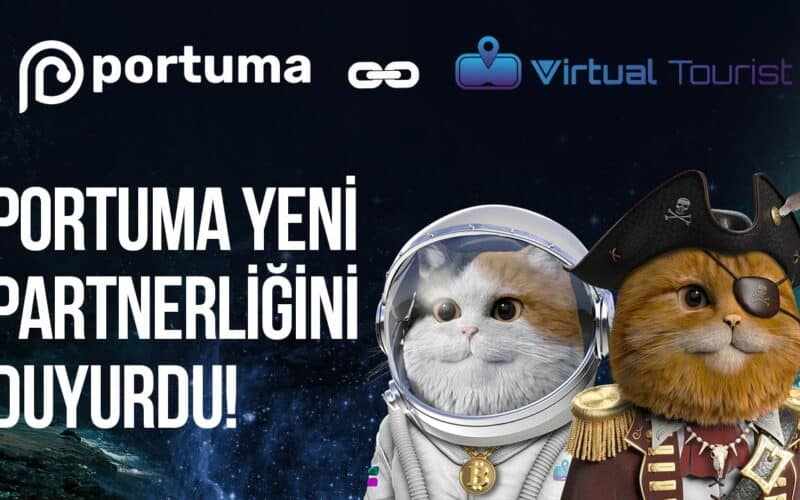 astronaut cats with portuma and virtual tourist logos.