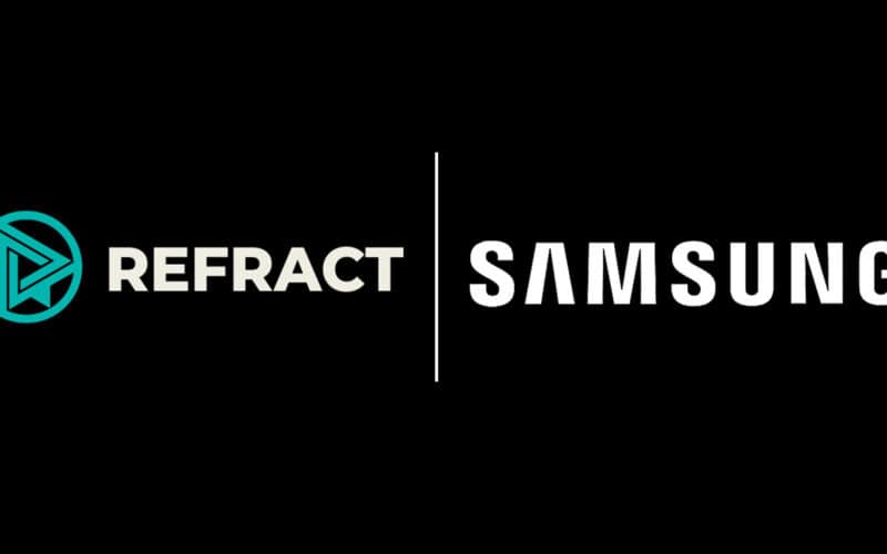 refract and Samsung logos next to each other