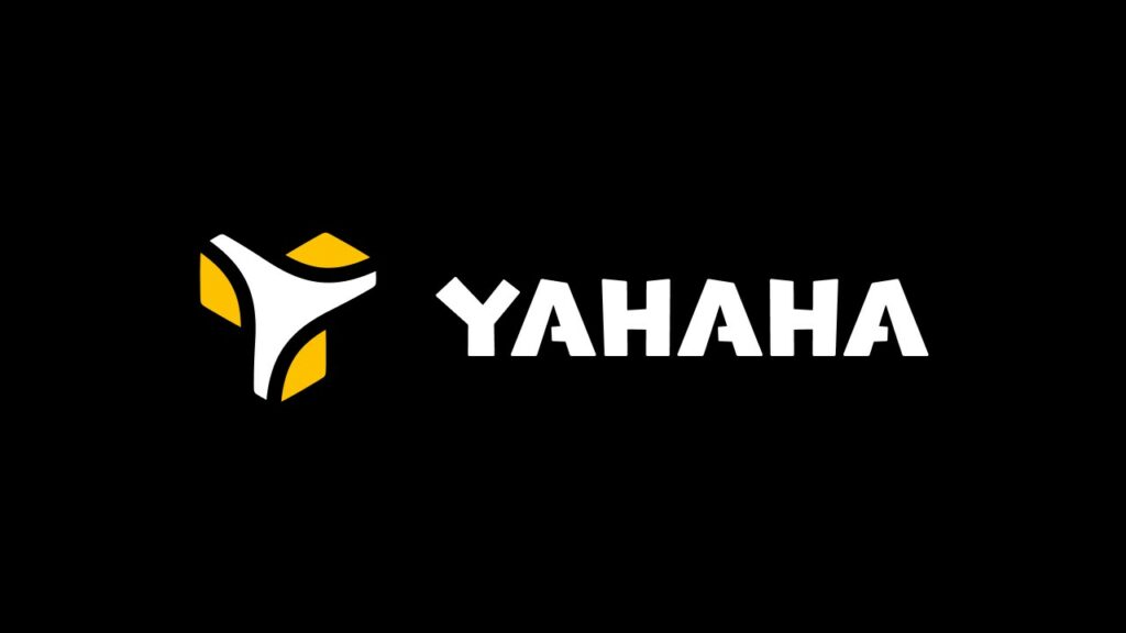 yahaha studios logo over black background