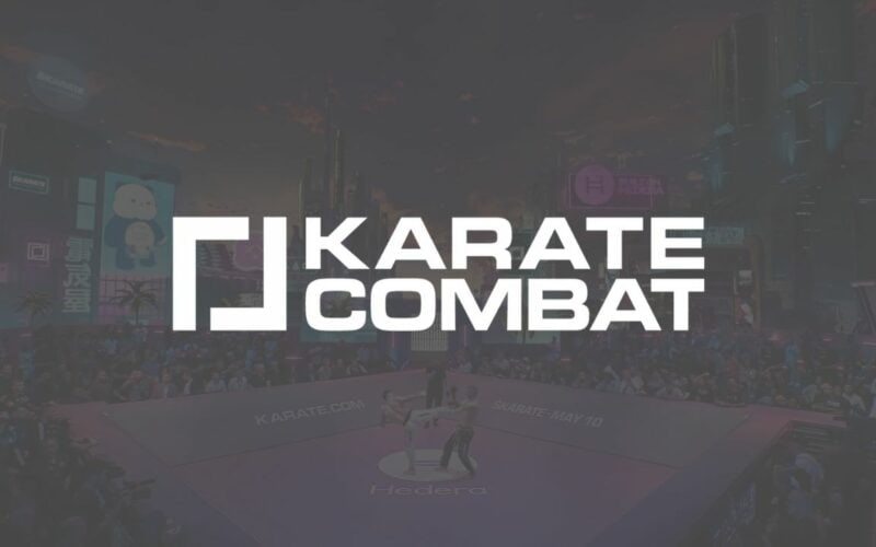 karate combat logo over ing-game image.