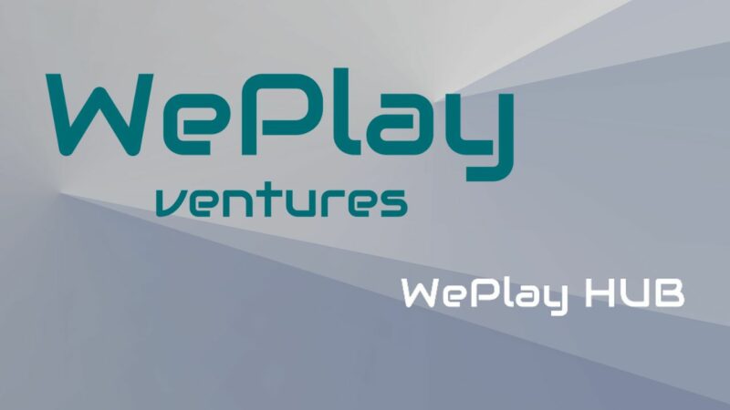 we-play ventures logo over gray background.