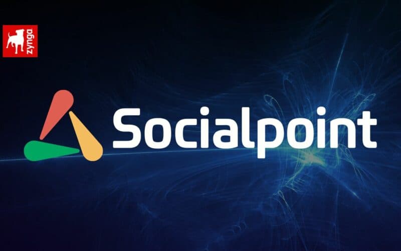 zynga and socialpoint logos over dark background.