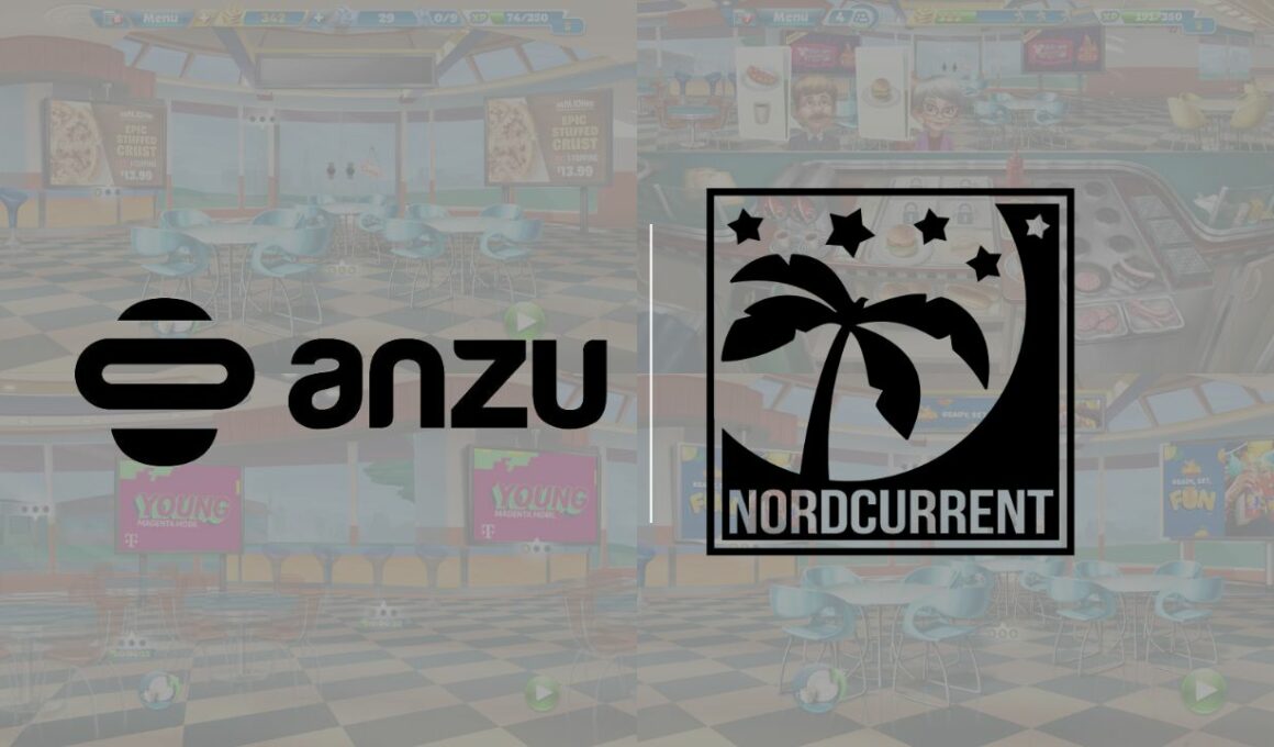 anzu and nordcurrent logos together over in-game screenshots.