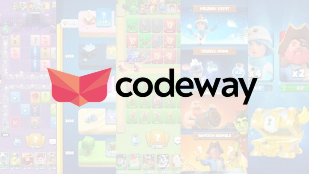 codeway studios logo over screenshots from rumble rivals.