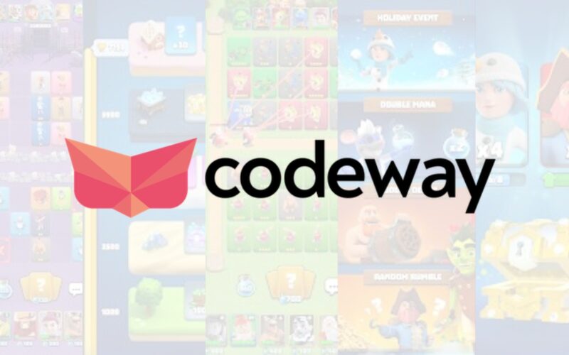 codeway studios logo over screenshots from rumble rivals.