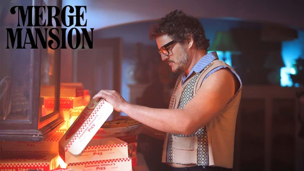 Pedro Pascal is going through pizza boxes to find clues.