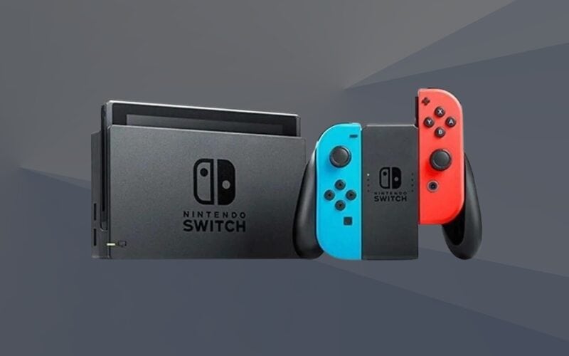 nintendo switch over dark background