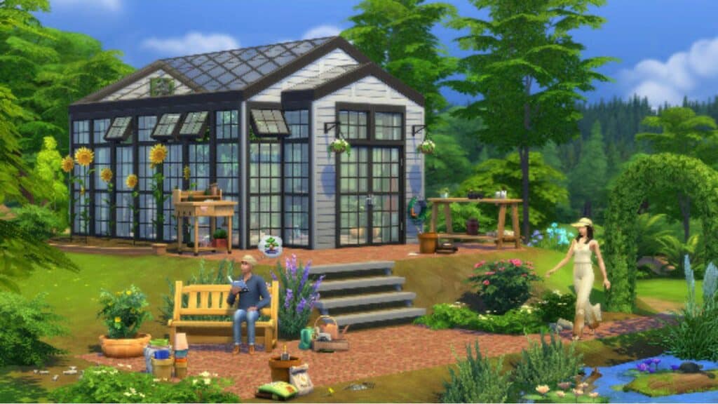 sims 4 Greenhouse Haven and Basement Treasures kits in-game image.