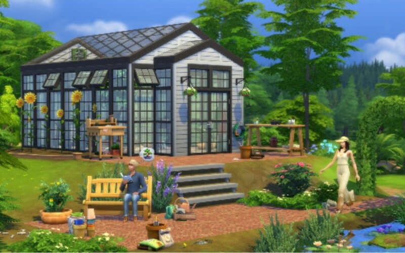 sims 4 Greenhouse Haven and Basement Treasures kits in-game image.
