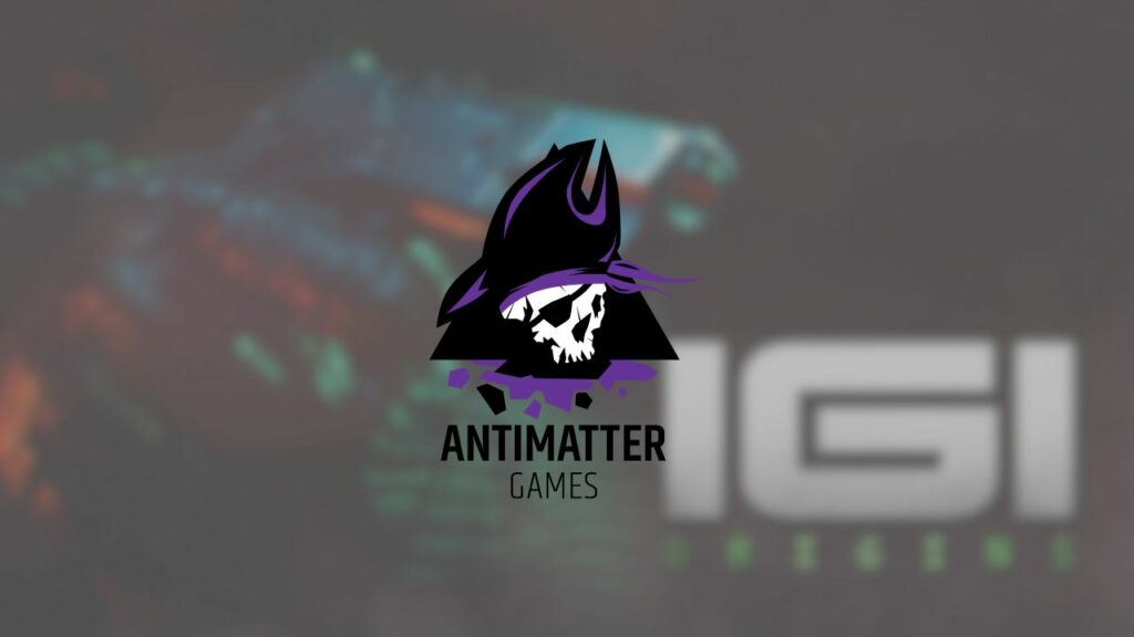 antimatter games logo in front of IGI origins game title image.