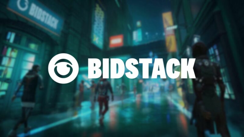 bidstack logo over cyberpunk-style in-game image.