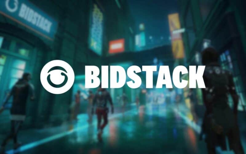 bidstack logo over cyberpunk-style in-game image.