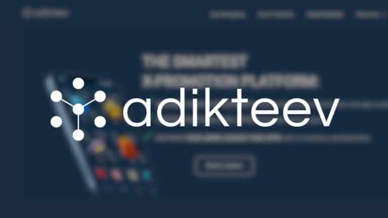 adikteev logo over dark background.