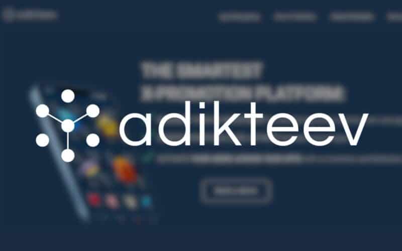 adikteev logo over dark background.