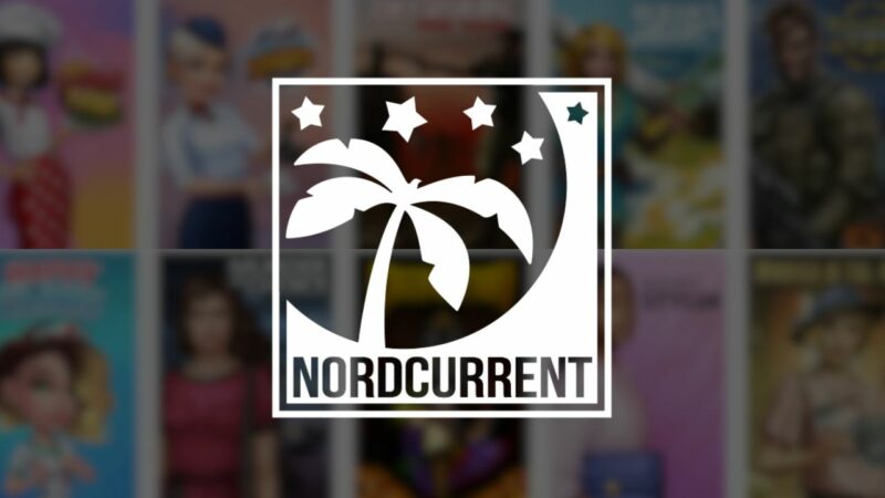 nordcurrent logo over  thumbnails of the company's established games