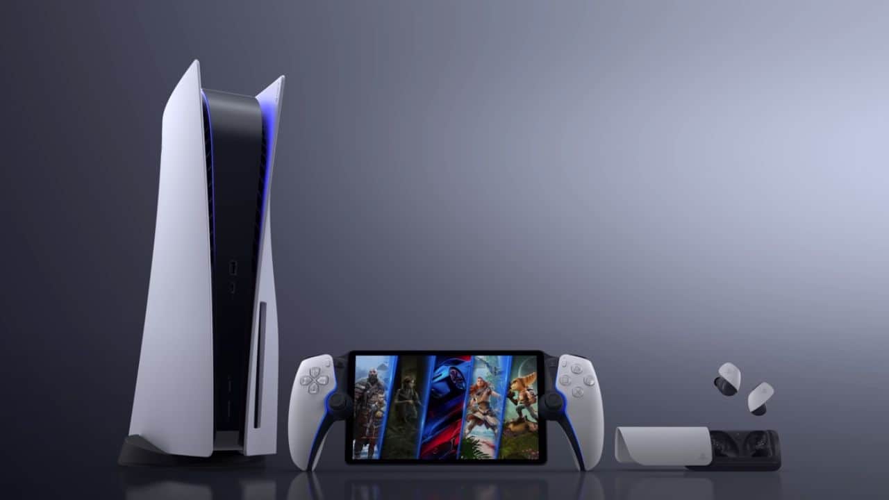 sony's new device internally dubbed project q over a dark background.