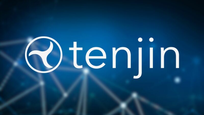 tenjin logo over dark background.