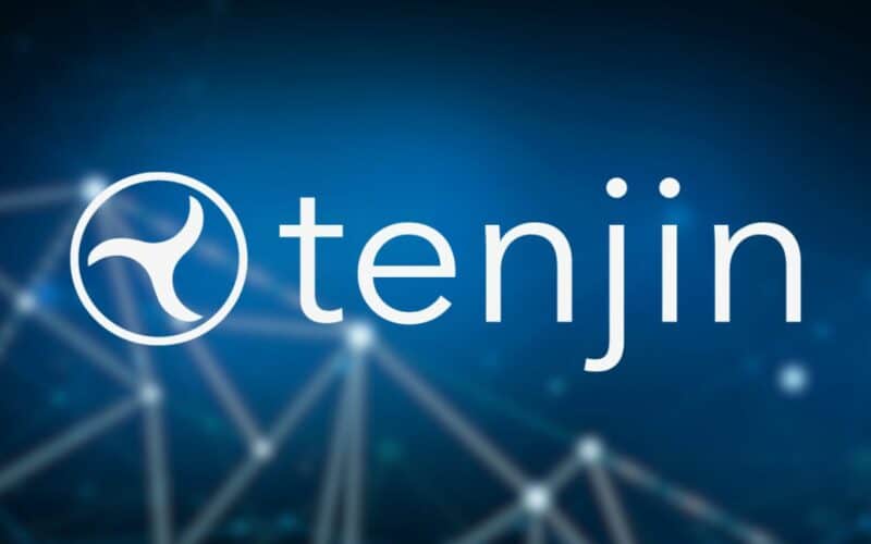 tenjin logo over dark background.