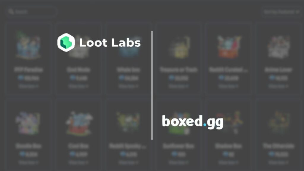 loot lbas and boxed.gg logos together.
