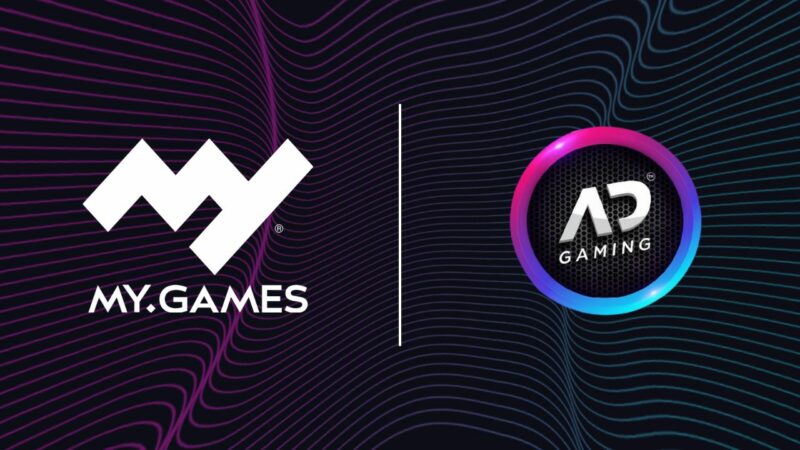 my.games and adgaming logo over dark background.