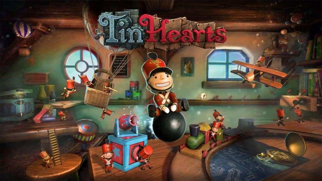 Tin Hearts' little toy soldier riding a cannon ball