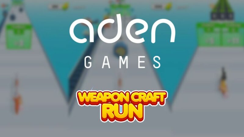 aden games logo and weapons craft run header typography over in-game images.