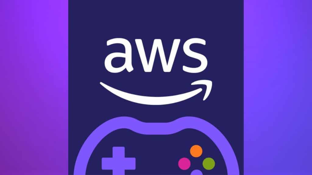 aws for games logo over purple background.