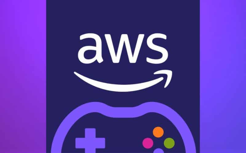 aws for games logo over purple background.
