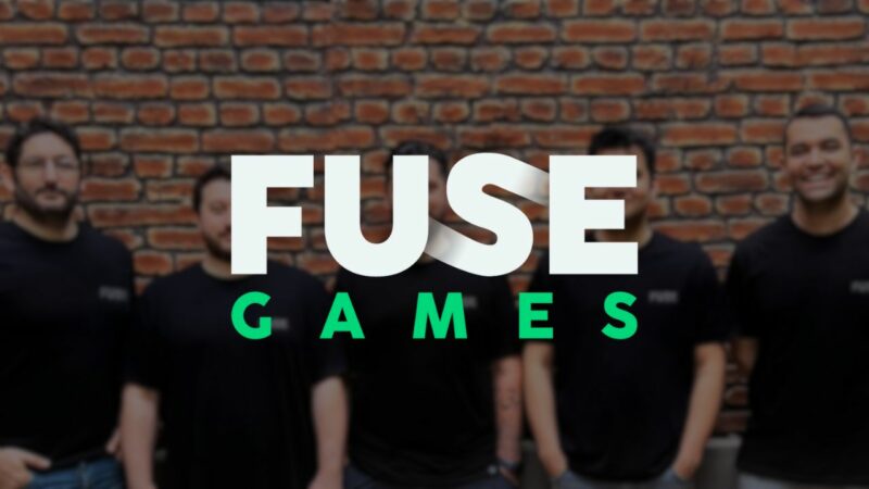 art alanda fuse games ekibi ve önde fuse games logosu.