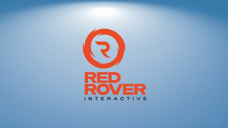 red rover interactive logo ver blue background.