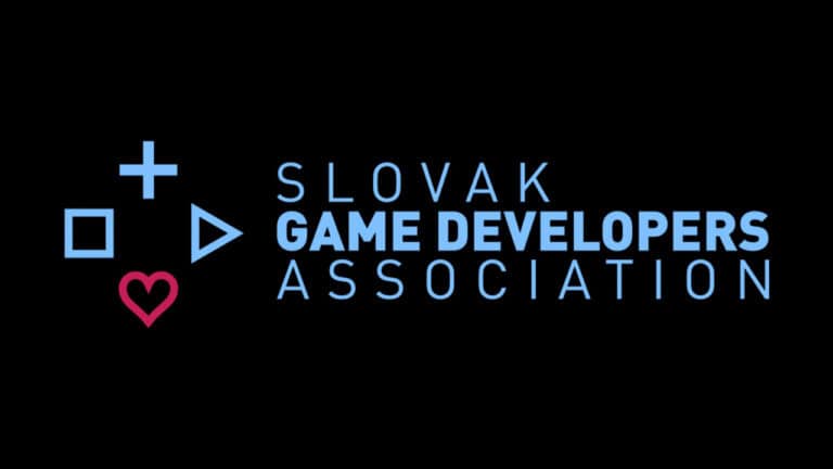 Slovak Game Developers Association logo on black background