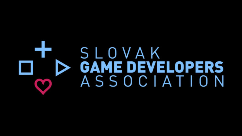 Slovak Game Developers Association logo on black background