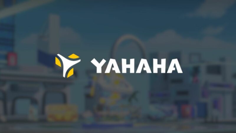 yahaha logo over an image from yahaha studio website.