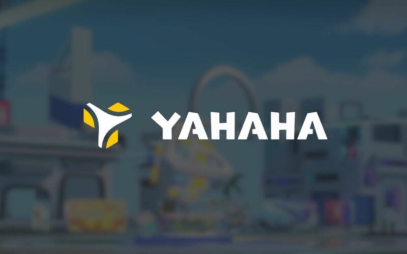 yahaha logo over an image from yahaha studio website.
