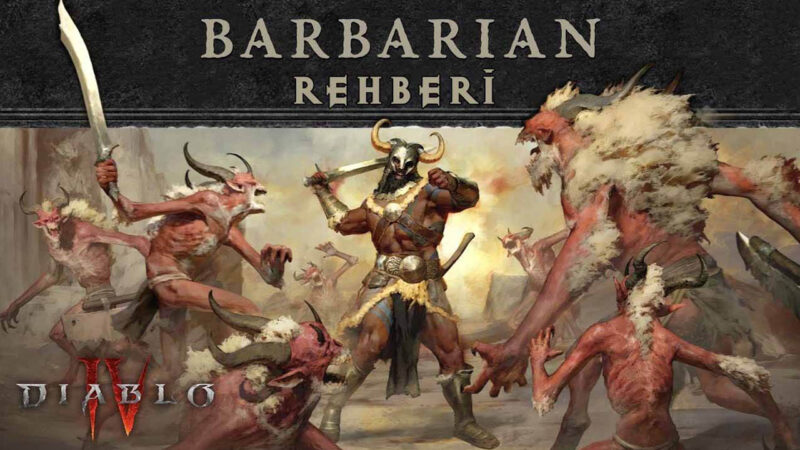 Diablo 4 karakterlerinden Barbar düşmanlarıyla dövüşüyor