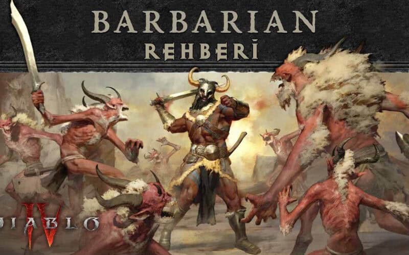 Diablo 4 karakterlerinden Barbar düşmanlarıyla dövüşüyor